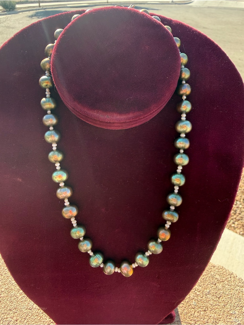 Freshwater Pearl & Seed Pearl Necklace • 17” • Artist‑Made • Gold Toggle Clasp